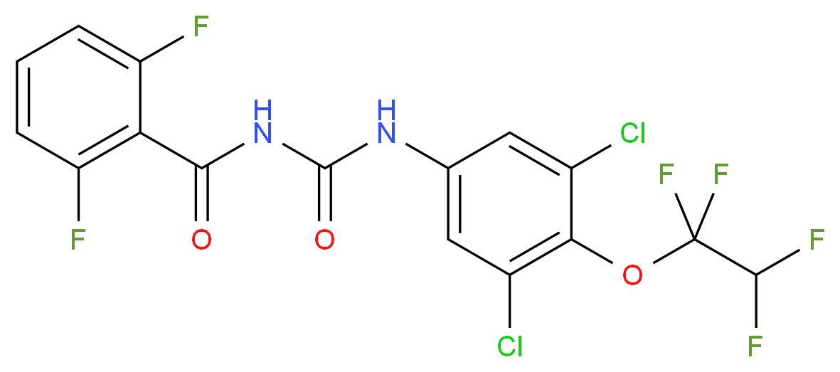 1-[3,5-dichloro-4-(1,1,2,2-tetrafluoroethoxy)phenyl]-3-(2,6-difluorobenzoyl)urea_分子结构_CAS_86479-06-3