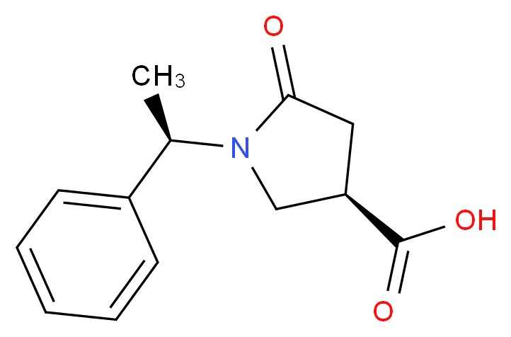 (1′R,3R)-(+)-1-(1′-苯乙基)-5-氧代-3-吡咯烷羧酸_分子结构_CAS_99735-43-0)