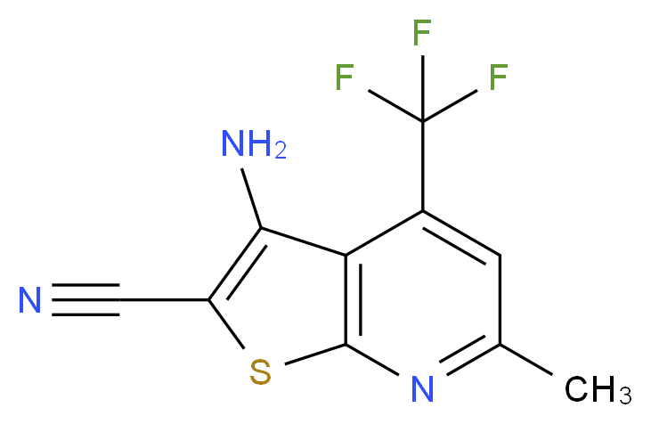 3-Amino-6-methyl-4-(trifluoromethyl)-thieno[2,3-b] pyridine-2-carbonitrile_分子结构_CAS_317840-08-7)