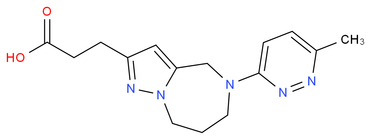 3-[5-(6-methyl-3-pyridazinyl)-5,6,7,8-tetrahydro-4H-pyrazolo[1,5-a][1,4]diazepin-2-yl]propanoic acid_分子结构_CAS_)
