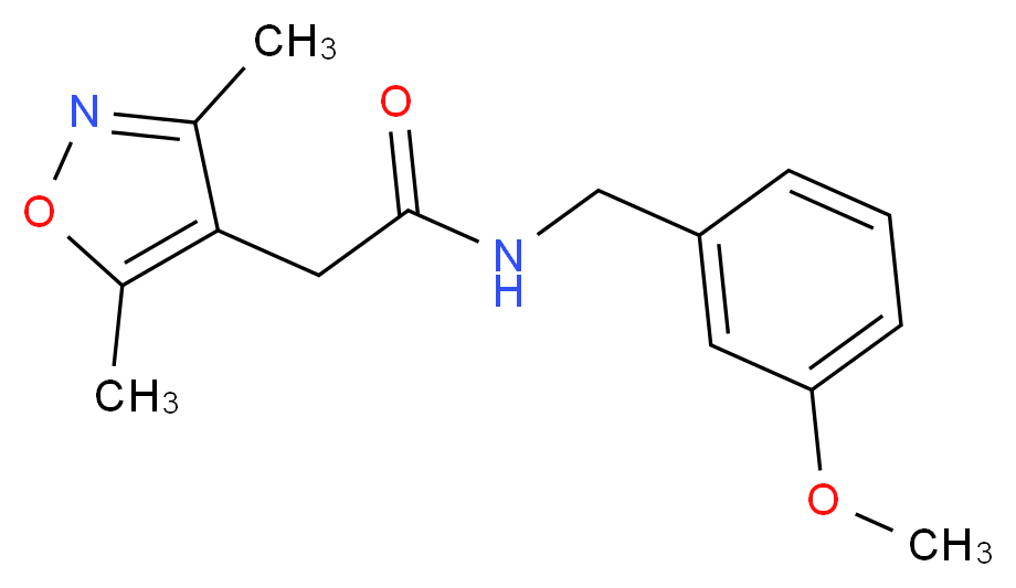 2-(3,5-dimethyl-4-isoxazolyl)-N-(3-methoxybenzyl)acetamide_分子结构_CAS_)