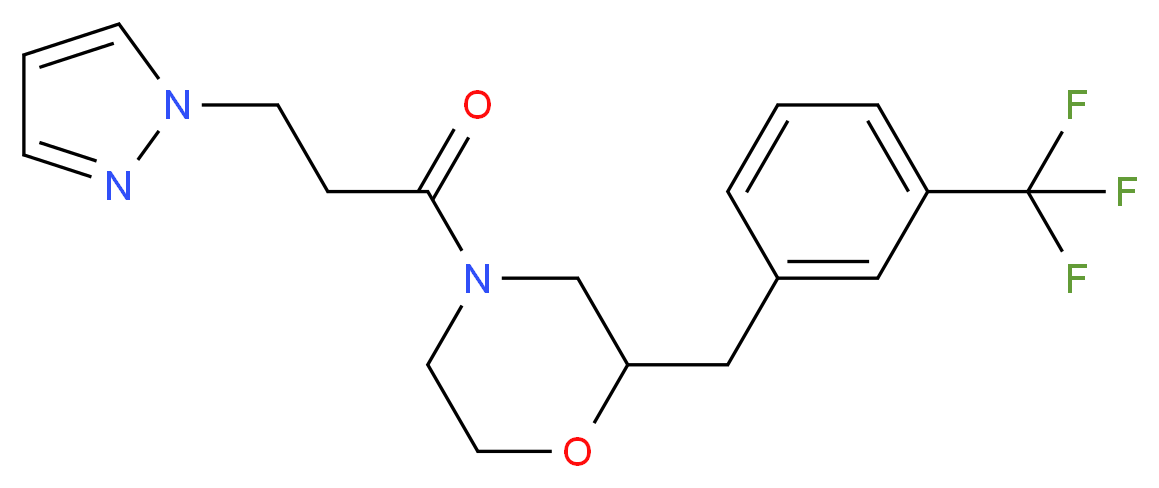 4-[3-(1H-pyrazol-1-yl)propanoyl]-2-[3-(trifluoromethyl)benzyl]morpholine_分子结构_CAS_)