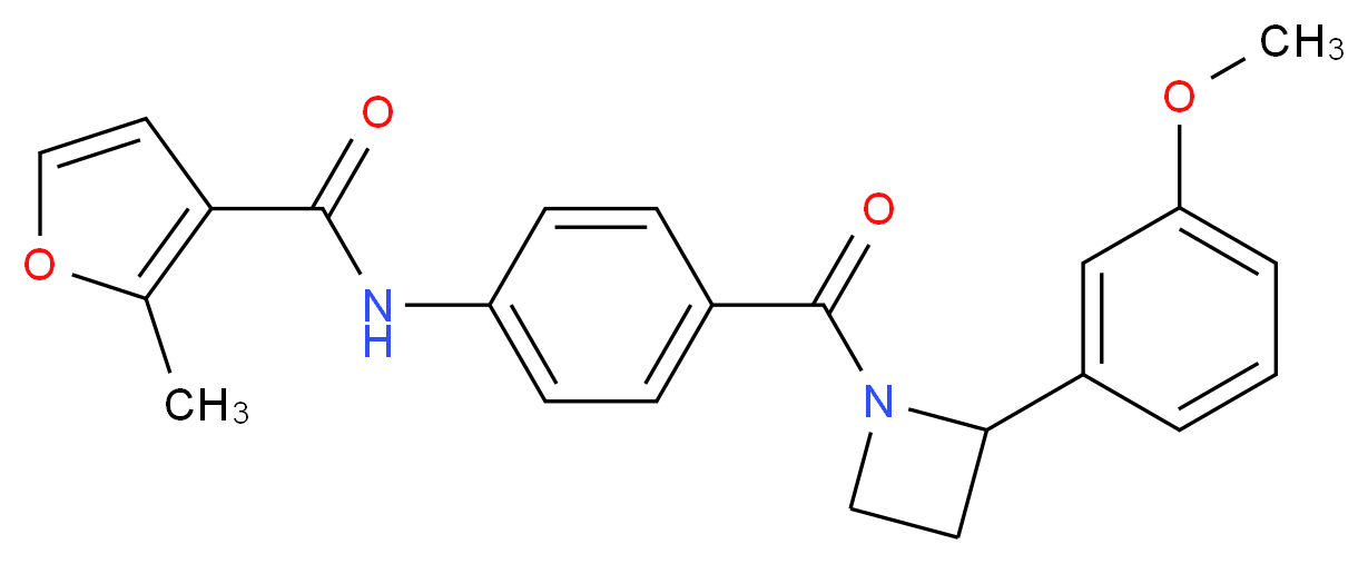 N-(4-{[2-(3-methoxyphenyl)azetidin-1-yl]carbonyl}phenyl)-2-methyl-3-furamide_分子结构_CAS_)