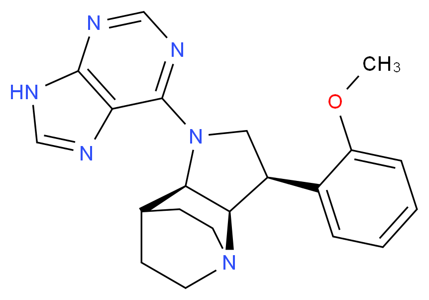 (3R*,3aR*,7aR*)-3-(2-methoxyphenyl)-1-(9H-purin-6-yl)octahydro-4,7-ethanopyrrolo[3,2-b]pyridine_分子结构_CAS_)