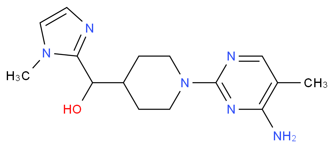 [1-(4-amino-5-methyl-2-pyrimidinyl)-4-piperidinyl](1-methyl-1H-imidazol-2-yl)methanol_分子结构_CAS_)