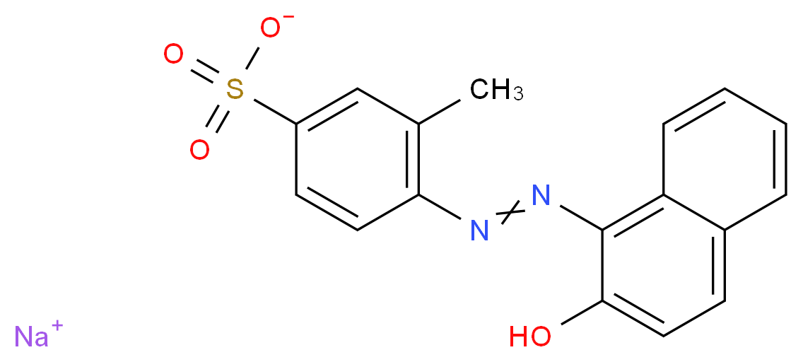sodium 4-[2-(2-hydroxynaphthalen-1-yl)diazen-1-yl]-3-methylbenzene-1-sulfonate_分子结构_CAS_5850-86-2