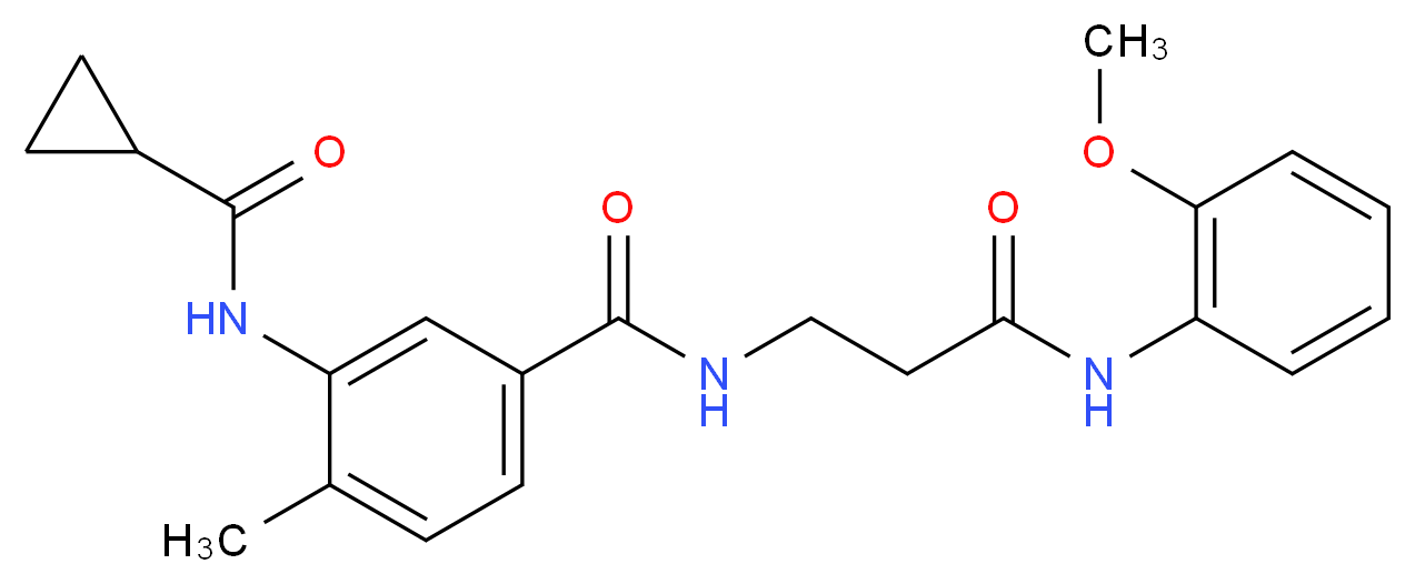 3-[(cyclopropylcarbonyl)amino]-N-{3-[(2-methoxyphenyl)amino]-3-oxopropyl}-4-methylbenzamide_分子结构_CAS_)