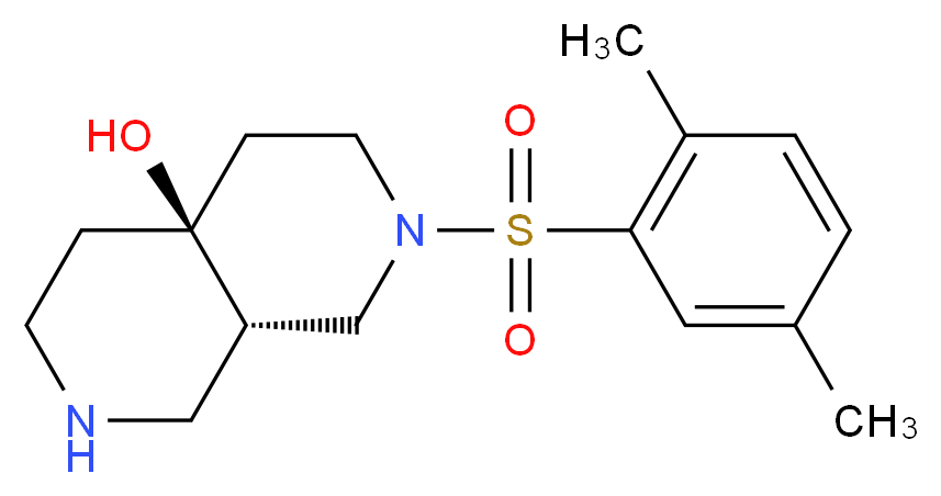 (4aS*,8aS*)-2-[(2,5-dimethylphenyl)sulfonyl]octahydro-2,7-naphthyridin-4a(2H)-ol_分子结构_CAS_)