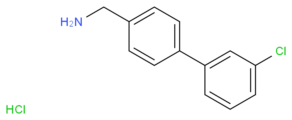 [4-(3-chlorophenyl)phenyl]methanamine hydrochloride_分子结构_CAS_1211594-36-3