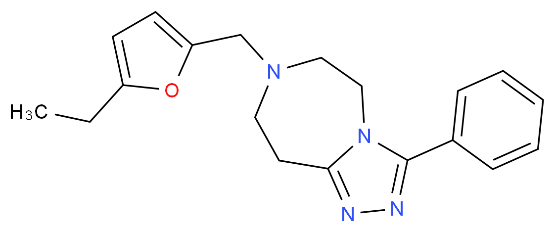 7-[(5-ethyl-2-furyl)methyl]-3-phenyl-6,7,8,9-tetrahydro-5H-[1,2,4]triazolo[4,3-d][1,4]diazepine_分子结构_CAS_)