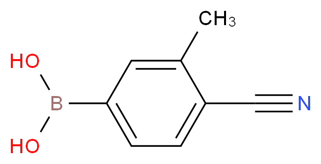 (4-cyano-3-methylphenyl)boronic acid_分子结构_CAS_856255-58-8
