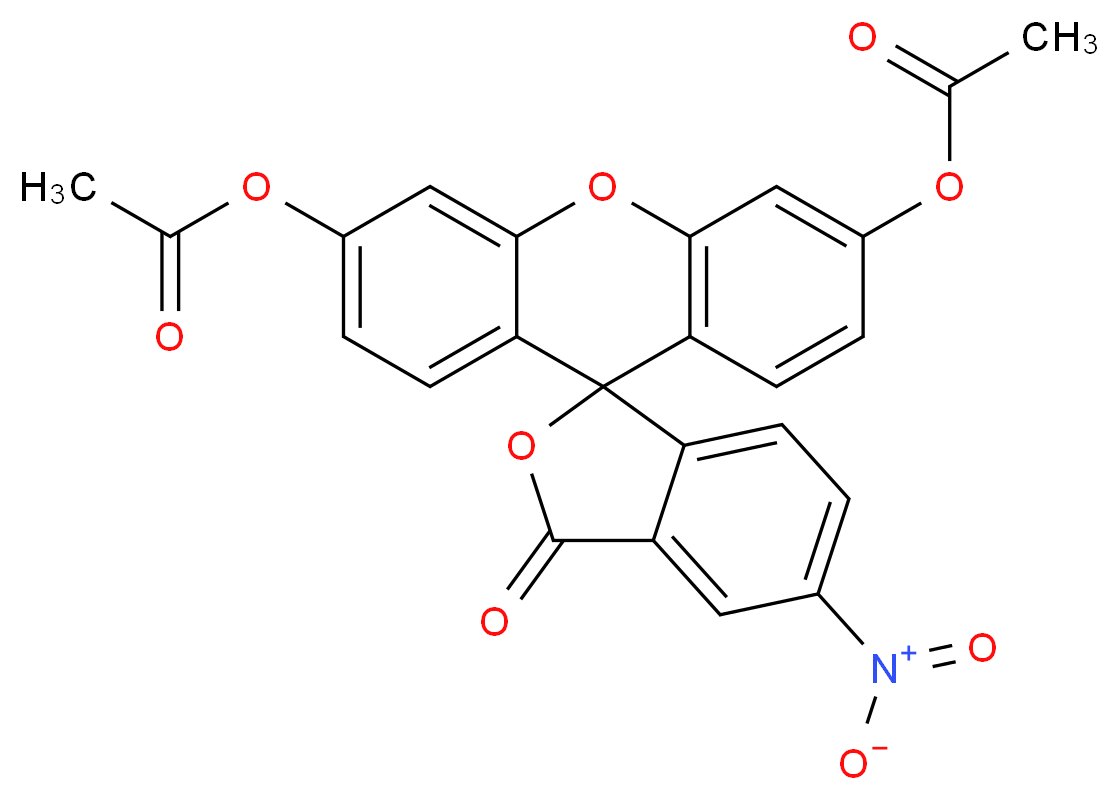 6'-(acetyloxy)-5-nitro-3-oxo-3H-spiro[2-benzofuran-1,9'-xanthene]-3'-yl acetate_分子结构_CAS_14926-29-5