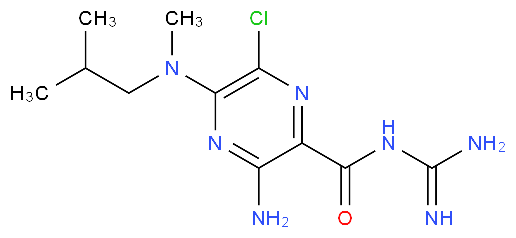 3-amino-N-carbamimidoyl-6-chloro-5-[methyl(2-methylpropyl)amino]pyrazine-2-carboxamide_分子结构_CAS_96861-65-3