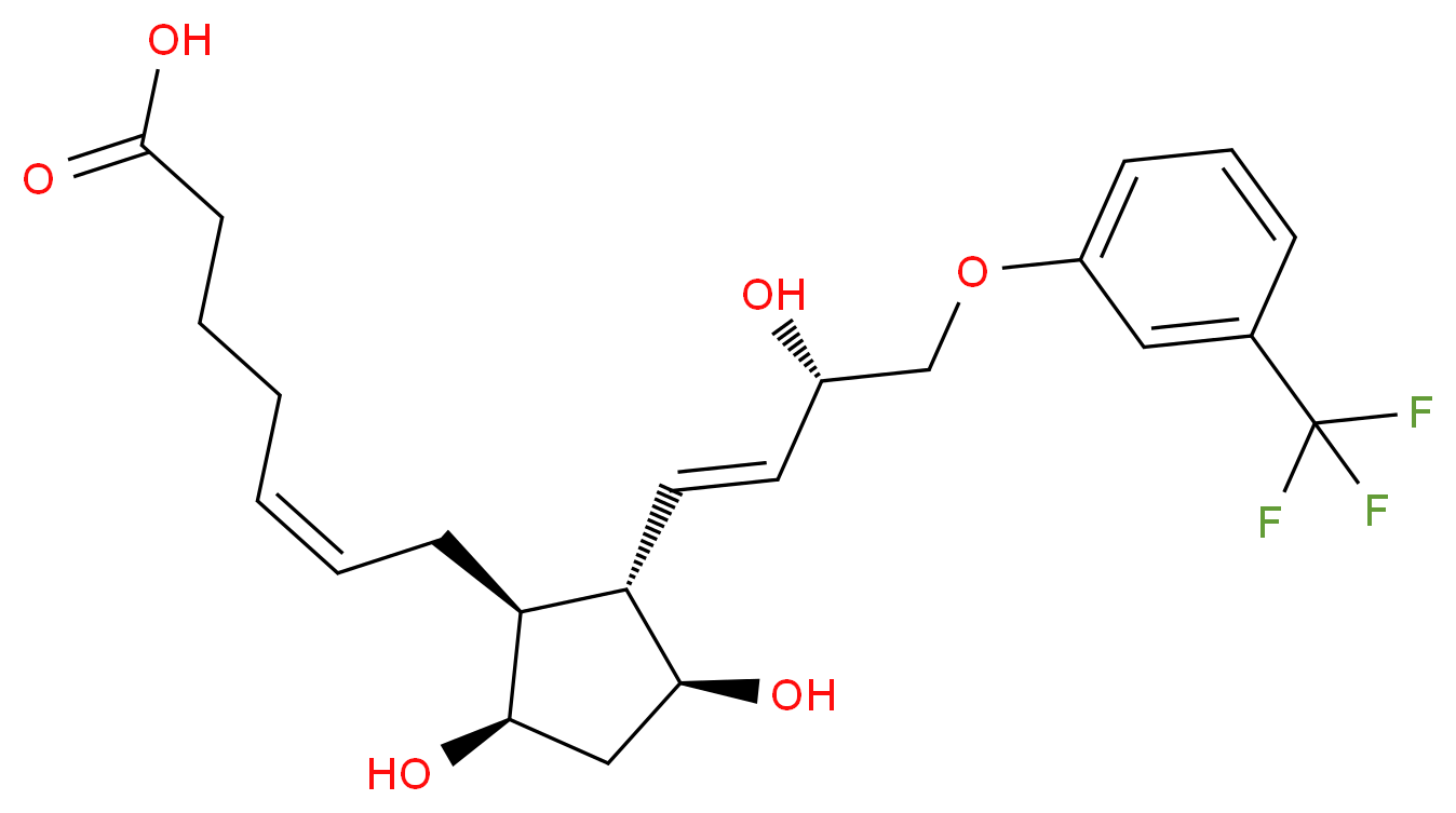 (5Z)-7-[(1S,2S,3S,5R)-3,5-dihydroxy-2-[(1E,3S)-3-hydroxy-4-[3-(trifluoromethyl)phenoxy]but-1-en-1-yl]cyclopentyl]hept-5-enoic acid_分子结构_CAS_40666-16-8