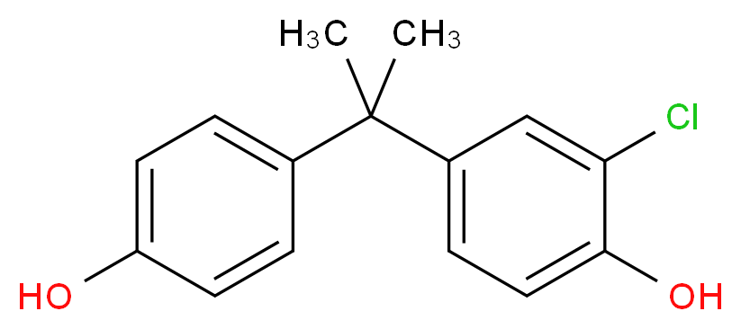 2-chloro-4-[2-(4-hydroxyphenyl)propan-2-yl]phenol_分子结构_CAS_74192-35-1
