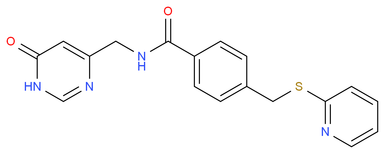 N-[(6-oxo-1,6-dihydropyrimidin-4-yl)methyl]-4-[(pyridin-2-ylthio)methyl]benzamide_分子结构_CAS_)