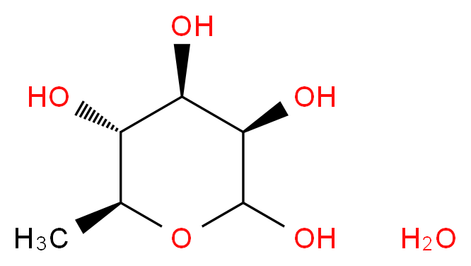 (3R,4R,5R,6S)-6-methyloxane-2,3,4,5-tetrol hydrate_分子结构_CAS_10030-85-0