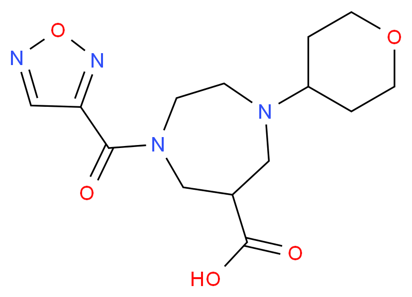 1-(1,2,5-oxadiazol-3-ylcarbonyl)-4-(tetrahydro-2H-pyran-4-yl)-1,4-diazepane-6-carboxylic acid_分子结构_CAS_)