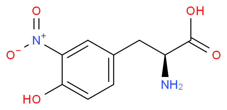 (2S)-2-amino-3-(4-hydroxy-3-nitrophenyl)propanoic acid_分子结构_CAS_621-44-3