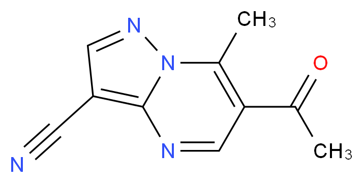 6-acetyl-7-methylpyrazolo[1,5-a]pyrimidine-3-carbonitrile_分子结构_CAS_83702-52-7