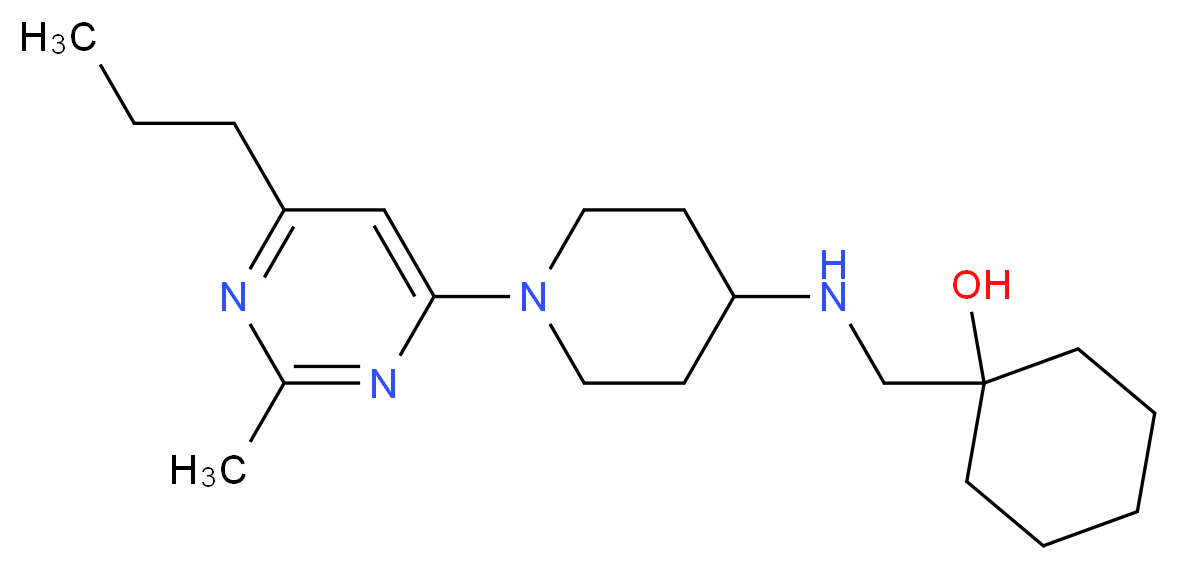 1-({[1-(2-methyl-6-propylpyrimidin-4-yl)piperidin-4-yl]amino}methyl)cyclohexanol_分子结构_CAS_)