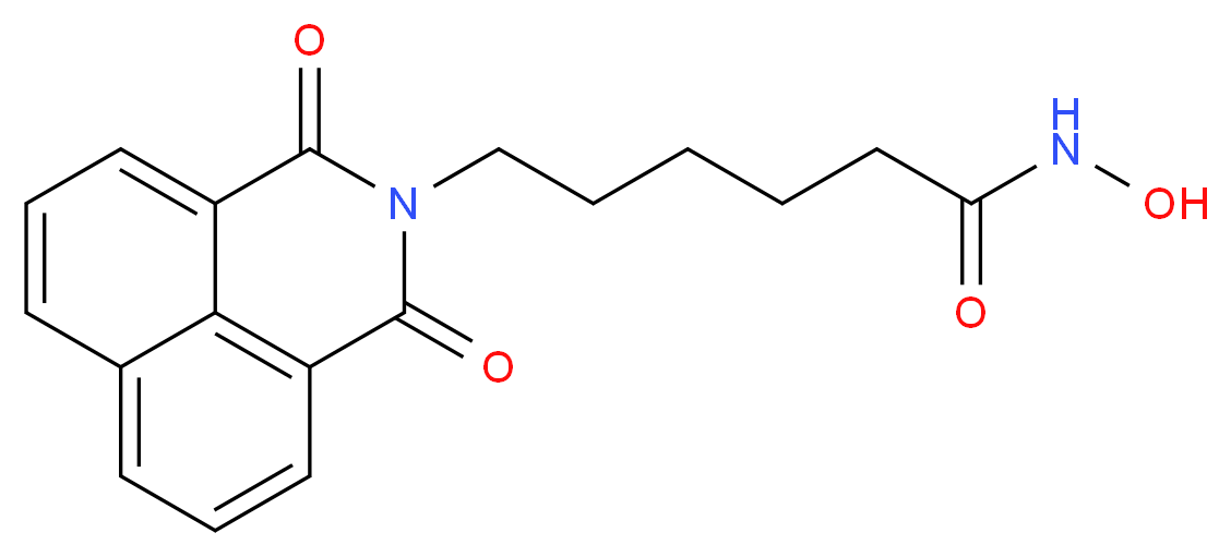 6-{2,4-dioxo-3-azatricyclo[7.3.1.0<sup>5</sup>,<sup>1</sup><sup>3</sup>]trideca-1(13),5,7,9,11-pentaen-3-yl}-N-hydroxyhexanamide_分子结构_CAS_287383-59-9