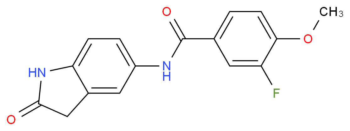 3-fluoro-4-methoxy-N-(2-oxo-2,3-dihydro-1H-indol-5-yl)benzamide_分子结构_CAS_)