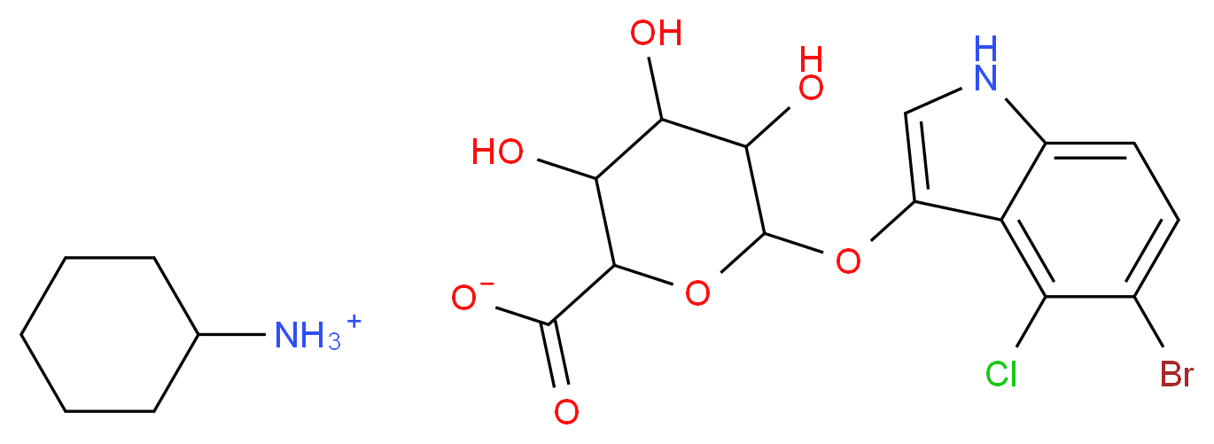 5-BROMO-4-CHLORO-3-INDOLYL-&beta;-D-GLUCURONIDE CYCLOHEXYLAMMONIUM SALT_分子结构_CAS_18656-96-7)