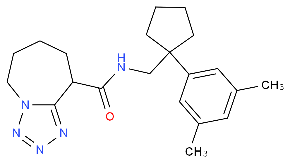 N-{[1-(3,5-dimethylphenyl)cyclopentyl]methyl}-6,7,8,9-tetrahydro-5H-tetrazolo[1,5-a]azepine-9-carboxamide_分子结构_CAS_)