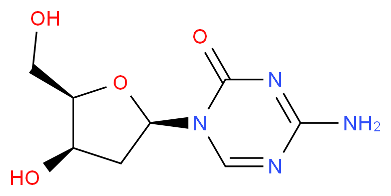 4-amino-1-[(2R,4R,5R)-4-hydroxy-5-(hydroxymethyl)oxolan-2-yl]-1,2-dihydro-1,3,5-triazin-2-one_分子结构_CAS_2353-33-5