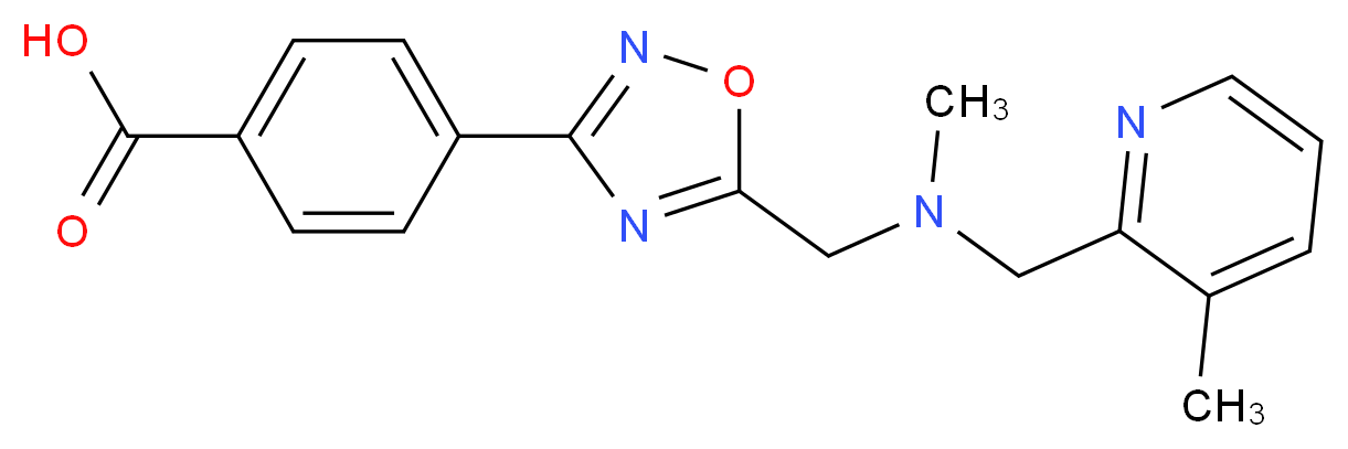 4-[5-({methyl[(3-methylpyridin-2-yl)methyl]amino}methyl)-1,2,4-oxadiazol-3-yl]benzoic acid_分子结构_CAS_)