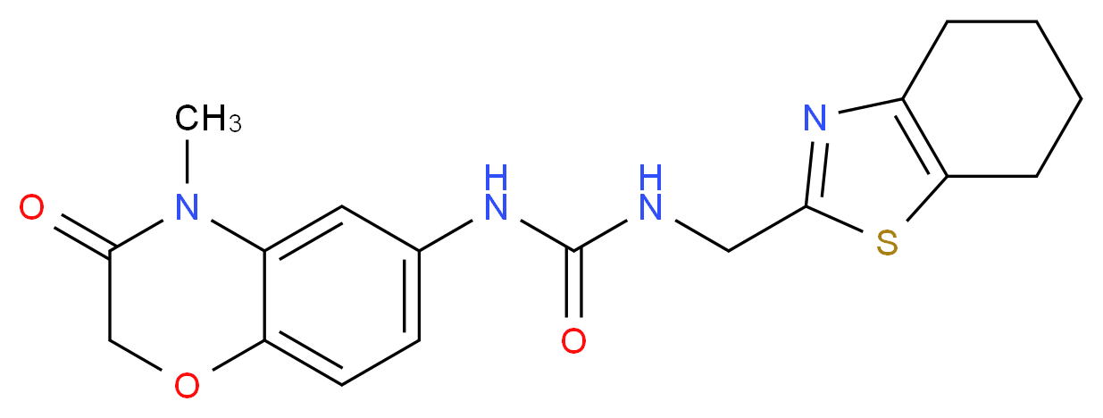 N-(4-methyl-3-oxo-3,4-dihydro-2H-1,4-benzoxazin-6-yl)-N'-(4,5,6,7-tetrahydro-1,3-benzothiazol-2-ylmethyl)urea_分子结构_CAS_)