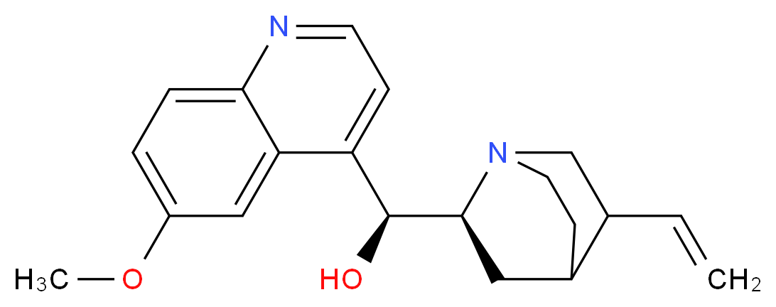 (S)-[(2S)-5-ethenyl-1-azabicyclo[2.2.2]octan-2-yl](6-methoxyquinolin-4-yl)methanol_分子结构_CAS_56-54-2