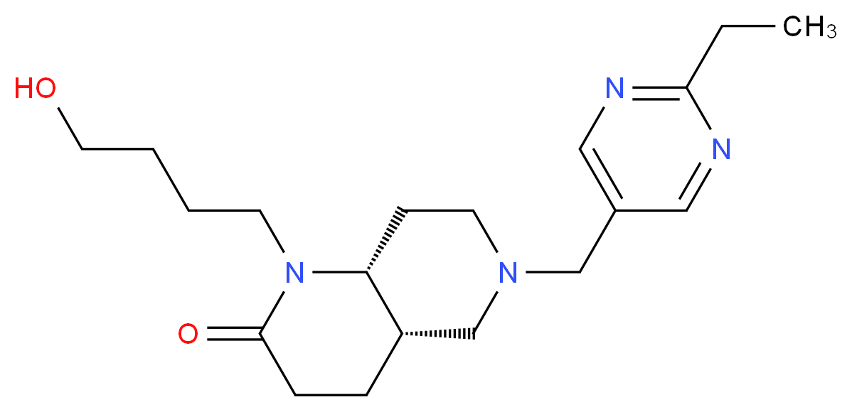 (4aS*,8aR*)-6-[(2-ethylpyrimidin-5-yl)methyl]-1-(4-hydroxybutyl)octahydro-1,6-naphthyridin-2(1H)-one_分子结构_CAS_)