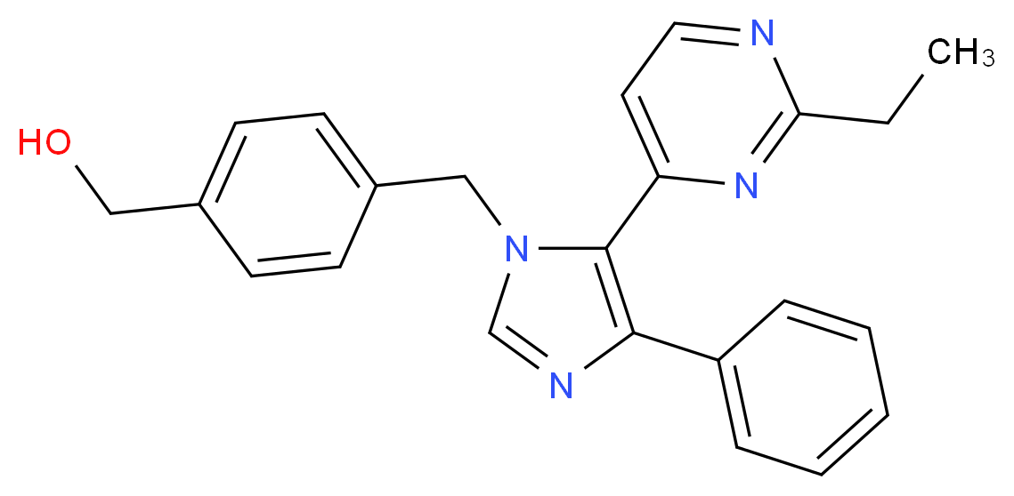 (4-{[5-(2-ethylpyrimidin-4-yl)-4-phenyl-1H-imidazol-1-yl]methyl}phenyl)methanol_分子结构_CAS_)