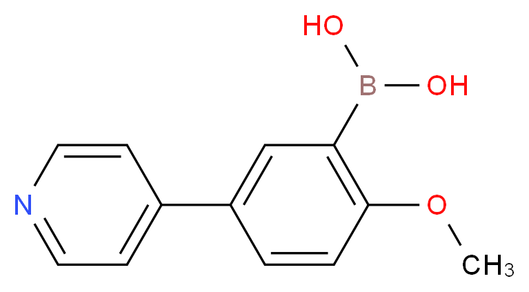 2-METHOXY-5-(PYRIDINE-4-YL)PHENYLBORONIC ACID_分子结构_CAS_196861-33-3)