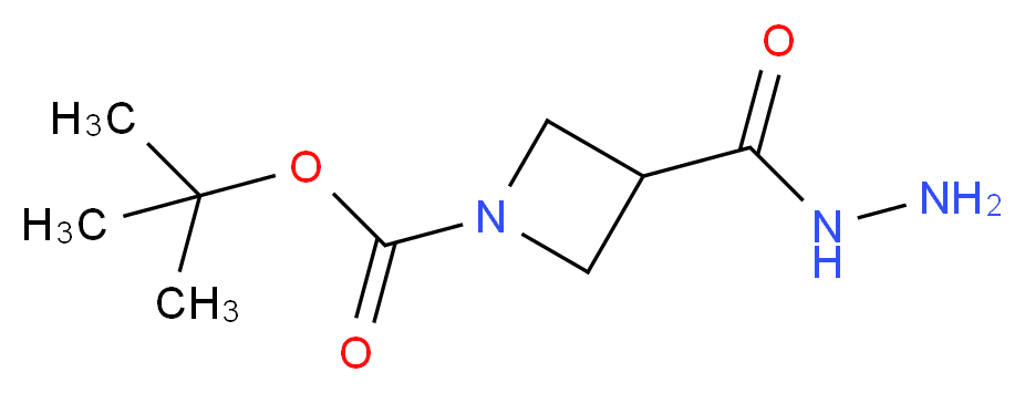 tert-butyl 3-(hydrazinecarbonyl)azetidine-1-carboxylate_分子结构_CAS_1001907-44-3