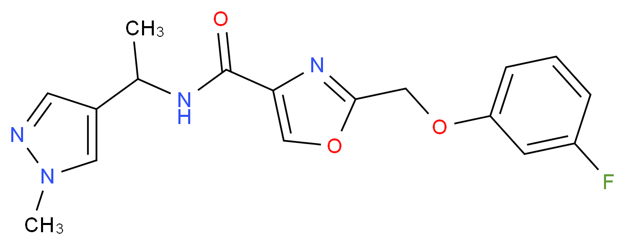 2-[(3-fluorophenoxy)methyl]-N-[1-(1-methyl-1H-pyrazol-4-yl)ethyl]-1,3-oxazole-4-carboxamide_分子结构_CAS_)