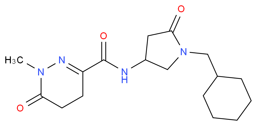 N-[1-(cyclohexylmethyl)-5-oxo-3-pyrrolidinyl]-1-methyl-6-oxo-1,4,5,6-tetrahydro-3-pyridazinecarboxamide_分子结构_CAS_)