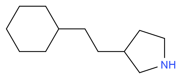 3-(2-Cyclohexylethyl)pyrrolidine_分子结构_CAS_)