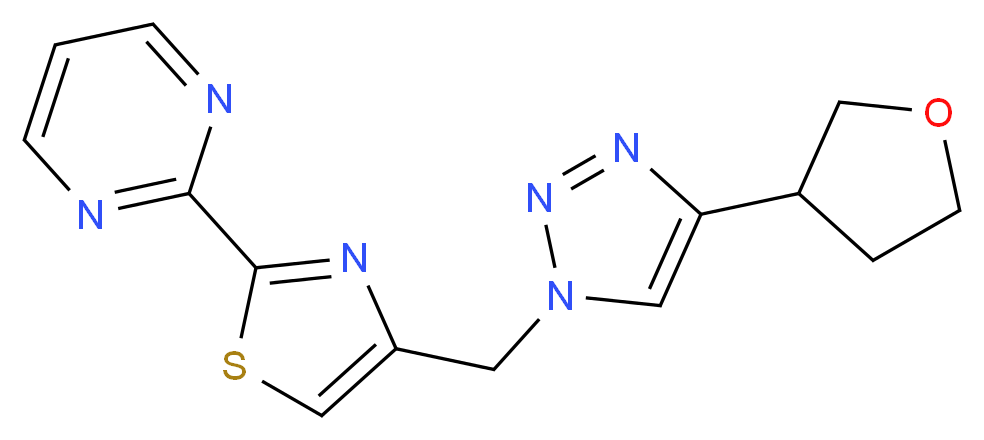 2-(4-{[4-(tetrahydrofuran-3-yl)-1H-1,2,3-triazol-1-yl]methyl}-1,3-thiazol-2-yl)pyrimidine_分子结构_CAS_)