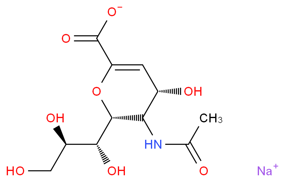 N-Acetyl-2,3-dehydro-2-deoxyneuraminic Acid Sodium Salt_分子结构_CAS_209977-53-7)