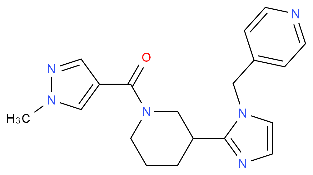 4-[(2-{1-[(1-methyl-1H-pyrazol-4-yl)carbonyl]-3-piperidinyl}-1H-imidazol-1-yl)methyl]pyridine_分子结构_CAS_)