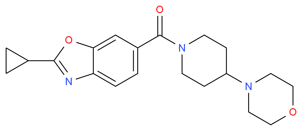 2-cyclopropyl-6-{[4-(4-morpholinyl)-1-piperidinyl]carbonyl}-1,3-benzoxazole_分子结构_CAS_)