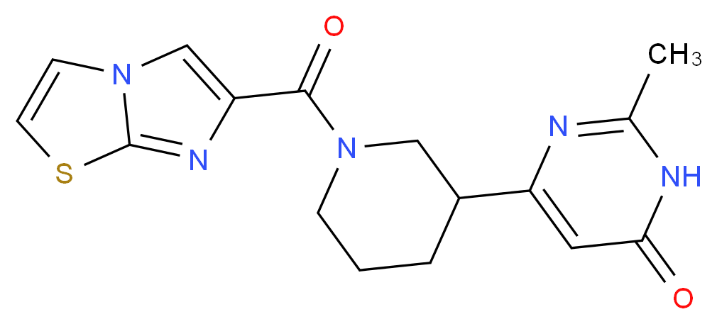 6-[1-(imidazo[2,1-b][1,3]thiazol-6-ylcarbonyl)piperidin-3-yl]-2-methylpyrimidin-4(3H)-one_分子结构_CAS_)
