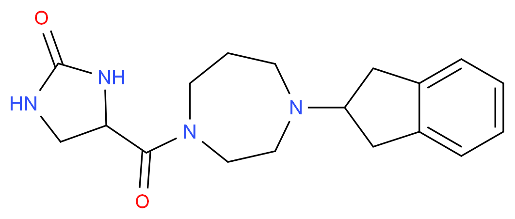 4-{[4-(2,3-dihydro-1H-inden-2-yl)-1,4-diazepan-1-yl]carbonyl}-2-imidazolidinone_分子结构_CAS_)