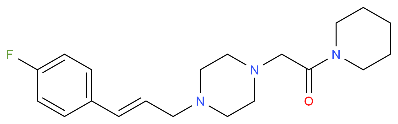1-[(2E)-3-(4-fluorophenyl)-2-propen-1-yl]-4-[2-oxo-2-(1-piperidinyl)ethyl]piperazine_分子结构_CAS_)