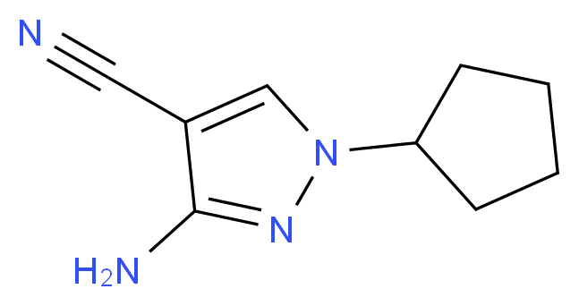 3-amino-1-cyclopentyl-1H-pyrazole-4-carbonitrile_分子结构_CAS_122799-98-8