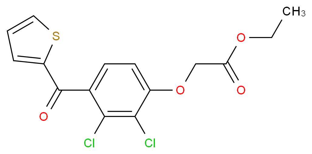 ethyl 2-[2,3-dichloro-4-(thiophene-2-carbonyl)phenoxy]acetate_分子结构_CAS_66883-42-9