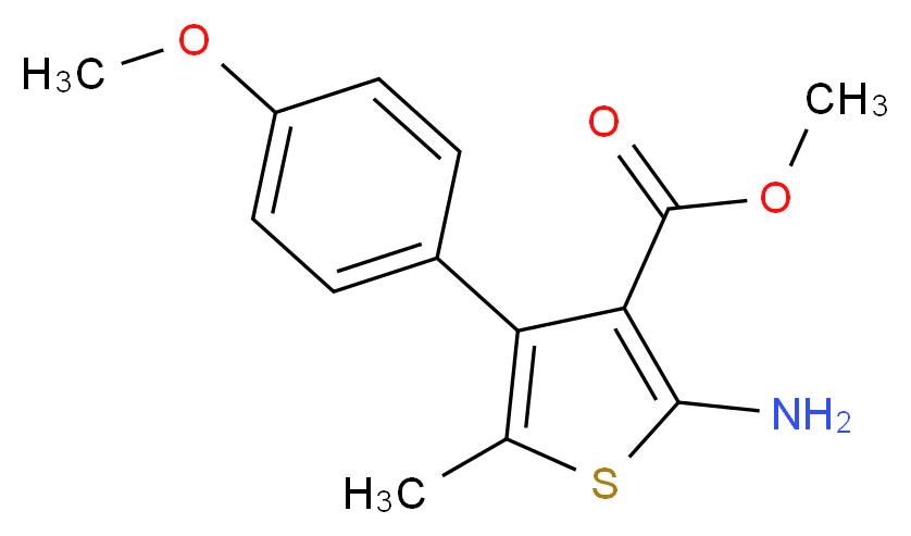 methyl 2-amino-4-(4-methoxyphenyl)-5-methylthiophene-3-carboxylate_分子结构_CAS_350989-87-6